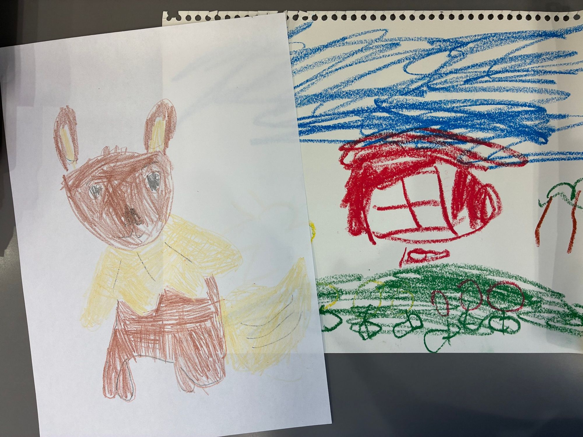 お子様からいただいた色鮮やかな絵