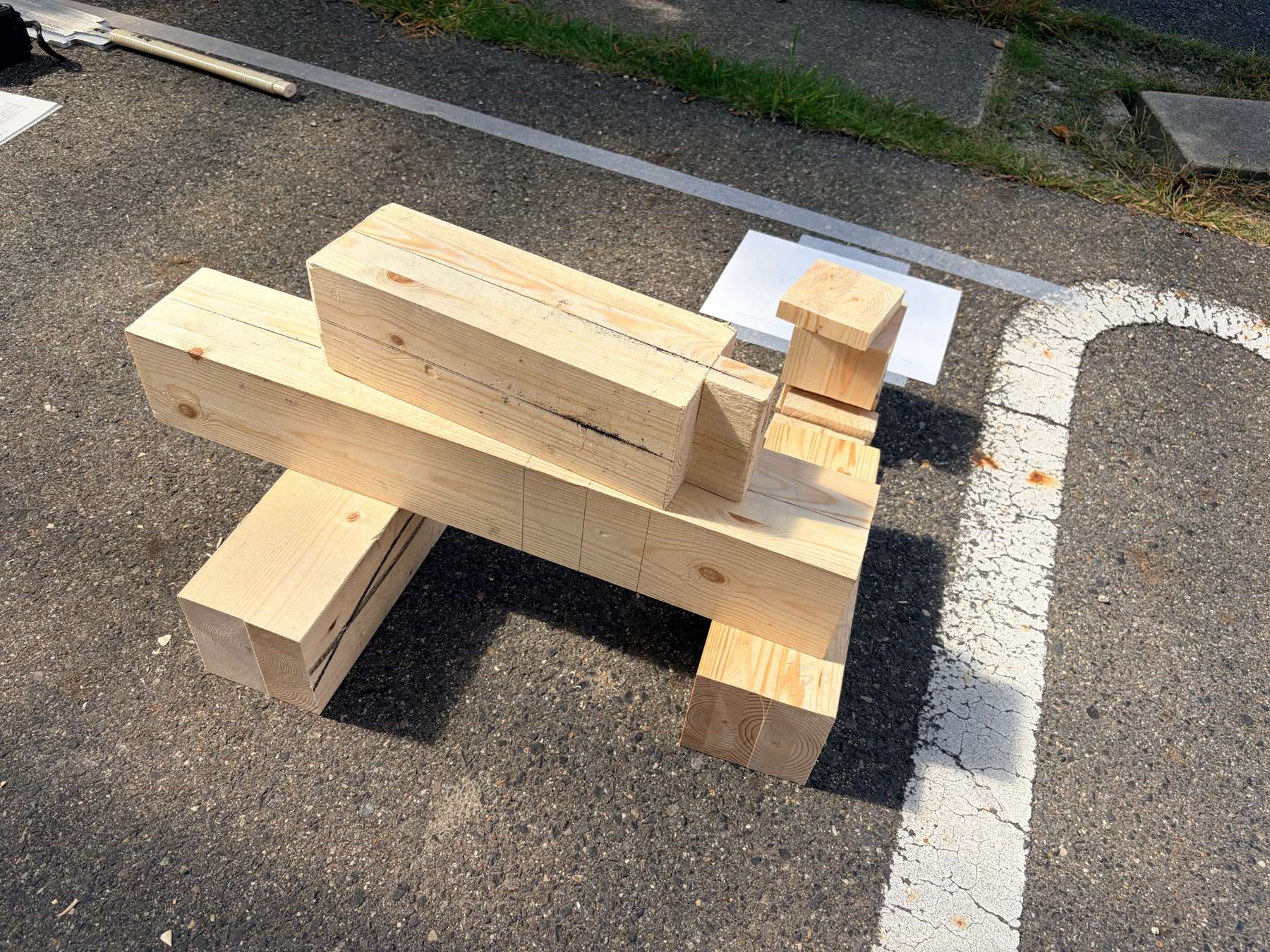 技能テストで加工した木材の接合部分